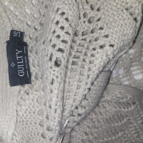 Guilty Cream Open Knit Sweater Vest L - Picture 7 of 7